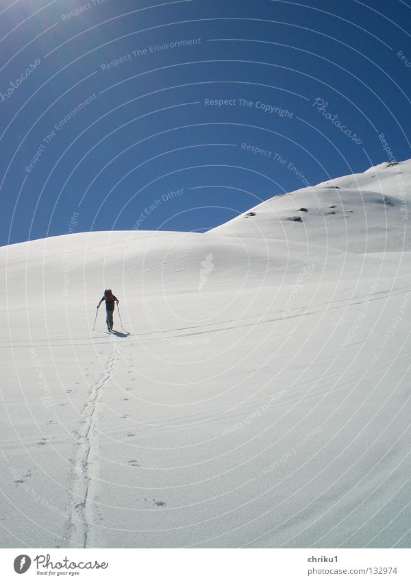 I´m walking... Skitour Freizeit & Hobby Skifahren Berghang Mann Bergsteigen wandern ruhig Sport Spielen Berge u. Gebirge Alpen Tuxer Alpen Schnee touren gehen