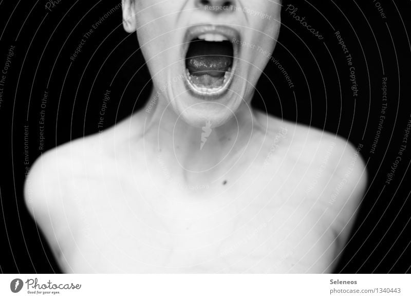 Vibrationen l laut Mensch Haut Mund Lippen Zähne 1 Kommunizieren schreien Selbstbeherrschung Angst gefährlich Stress verstört Wut Ärger gereizt Feindseligkeit