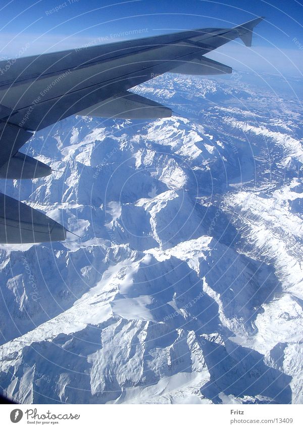 berge-von-oben Berge u. Gebirge Luftverkehr Alpen Schnee