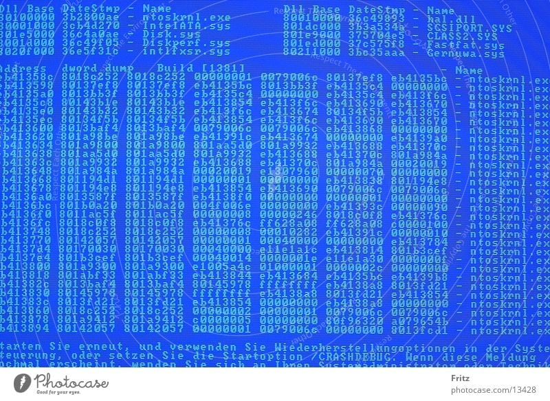 deep-blue Fehler Bildschirm Screen Computer Software