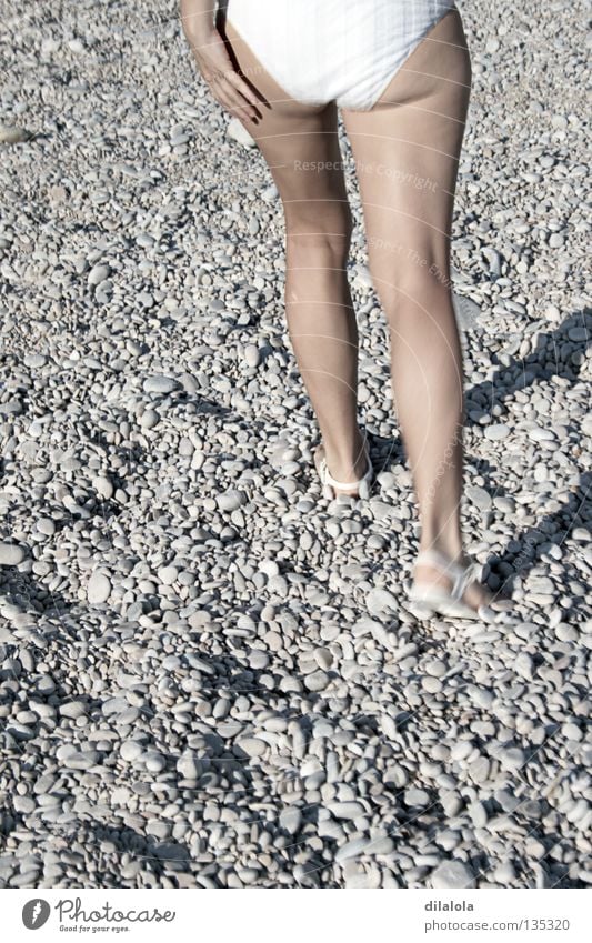 walking Strand Sommer Natur Erholung Bikini Spanien wandern Küste Gesundheit stones legs spain rocks beach girl Stein Beine Felsen Strand Mädchen