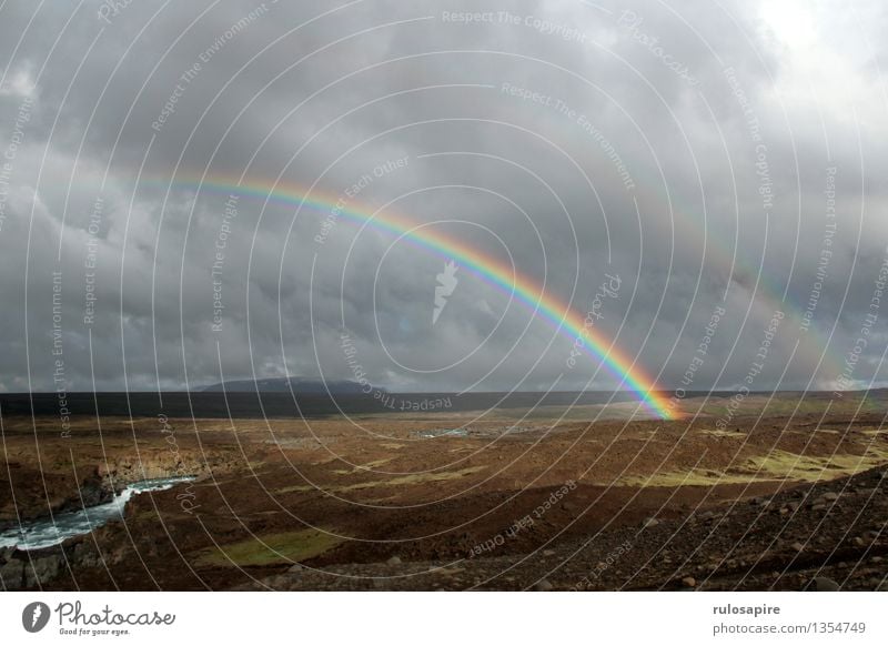 Island #2 Ferien & Urlaub & Reisen Ferne Freiheit Natur Landschaft Himmel Wolken Gewitterwolken Sonne Wetter Regen Insel Wüste Ödland Regenbogen