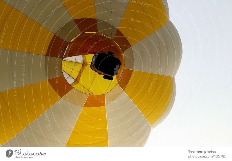 Hoch hinaus mehrfarbig ruhig Spielen Ausflug Freiheit Sommer Veranstaltung Pilot Luftverkehr Himmel Wolken Wind Flugzeug Ballone fahren frei hell hoch gelb weiß