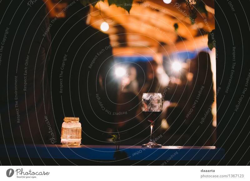 verträumte Nächte Getränk Wein Rotwein Glas Lifestyle elegant Stil Design Freude Leben harmonisch Freizeit & Hobby Ausflug Abenteuer Freiheit Sommer Lampe Kerze