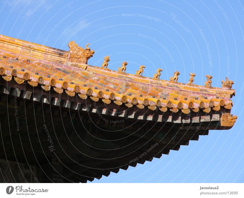chinesisches Tempeldach China Peking Verbotene Stadt Architektur Detailaufnahme
