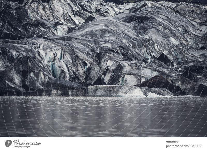 Asche auf der Zunge Natur Landschaft Urelemente Wasser Winter Klima Klimawandel Eis Frost Berge u. Gebirge Gletscher Vulkan See Fluss dick kalt Island