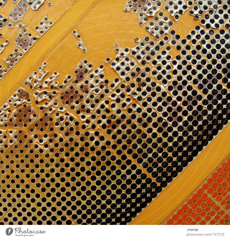 Sticky Strukturen & Formen Oberfläche Wand Tapete Streifen quer mehrfarbig Verlauf Hintergrundbild Muster schwarz gelb dreckig verfallen kaputt kleben verbinden