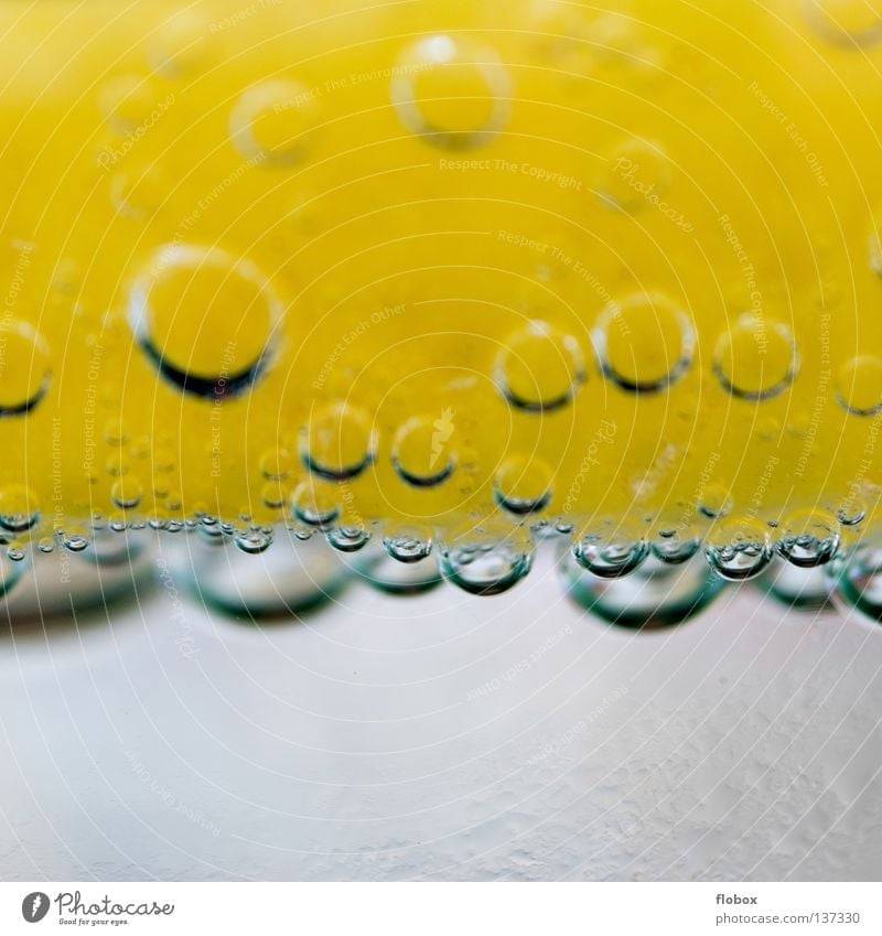 Blubber Zitrone Mineralwasser Kohlensäure Sauerstoff Wasser gelb Zitrusfrüchte Vitamin C frisch fruchtig prickeln trinken Sommer heiß kalt Erfrischung Luftblase