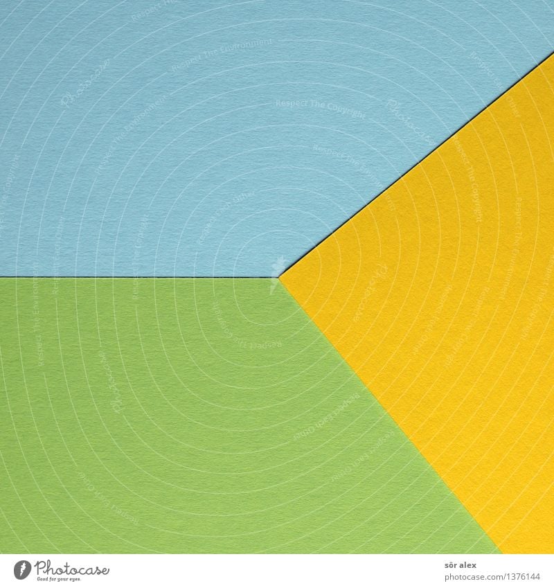 Gelb und Blau vermischt Karton blau gelb grün Basteln Hintergrundbild Dreieck Freizeit & Hobby Grafik u. Illustration Grafische Darstellung graphisch Farbfoto