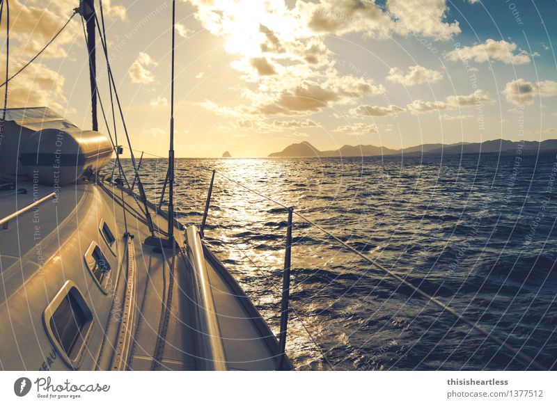 Richtung Horizont Ferien & Urlaub & Reisen Abenteuer Wassersport Segeln Landschaft Meer Karibik Karibisches Meer Passatwind Schifffahrt Bootsfahrt Jacht