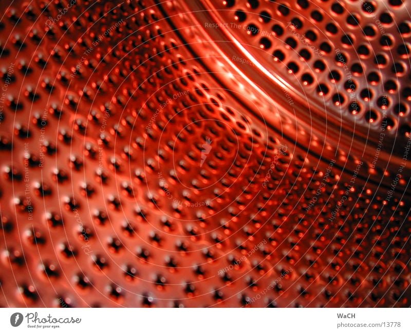 style red Stil rot Lochblech Waschmaschine Wäschetrockner Stahl Chrom abstrakt Trommel trocknen trocken Aluminium Rostfreier Stahl Wäschetrommel Fototechnik