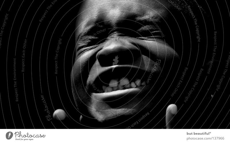 star° Afrika Gefühle Freude Kind Junge Schwarzweißfoto genießen Zähne