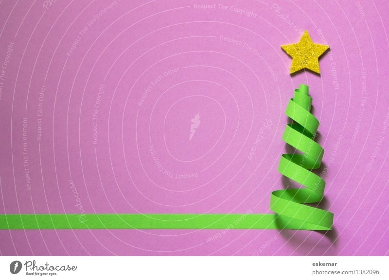 Weihnachten! Basteln Weihnachten & Advent Weihnachtsbaum Stern (Symbol) Weihnachtsstern Schreibwaren Papier Ornament ästhetisch einfach gold grün violett rosa