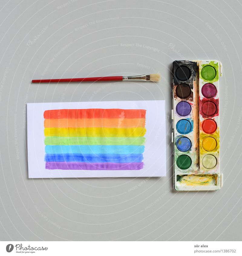kunstleistungskurs Kindererziehung Bildung Kindergarten Schule lernen Farbkasten Pinsel Papier Wasserfarbe mehrfarbig Design Farbe Inspiration Kindheit
