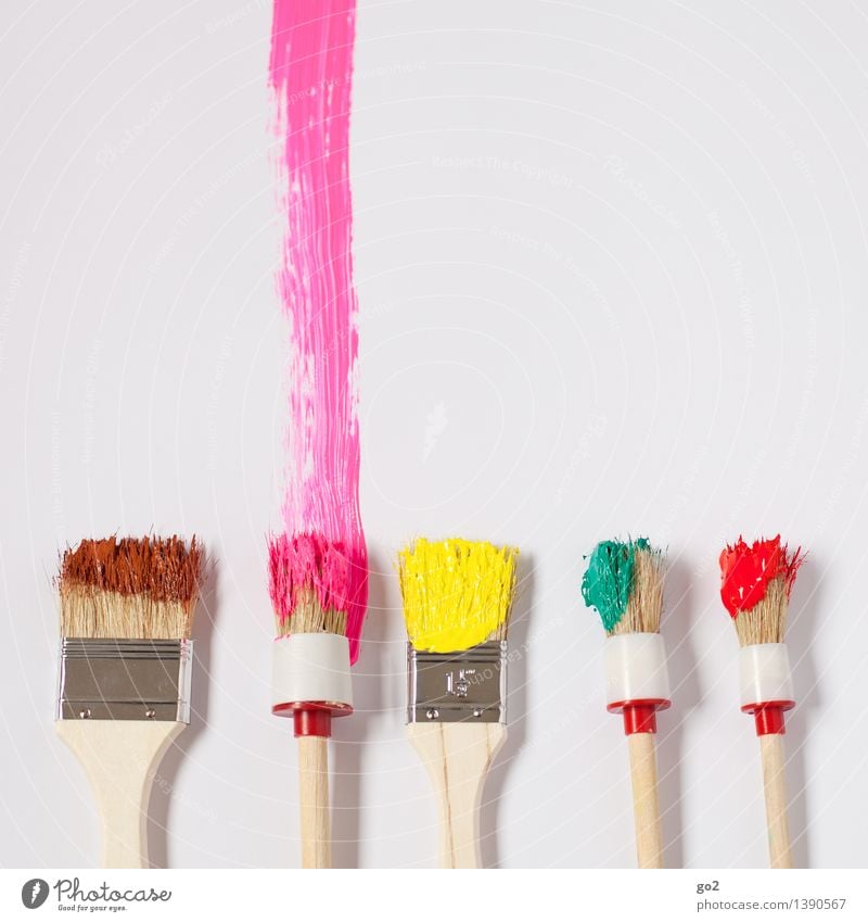 Pink Freizeit & Hobby Renovieren Umzug (Wohnungswechsel) Arbeit & Erwerbstätigkeit Handwerker Anstreicher Kunst Künstler Maler Pinsel Farbstoff Pinselstrich
