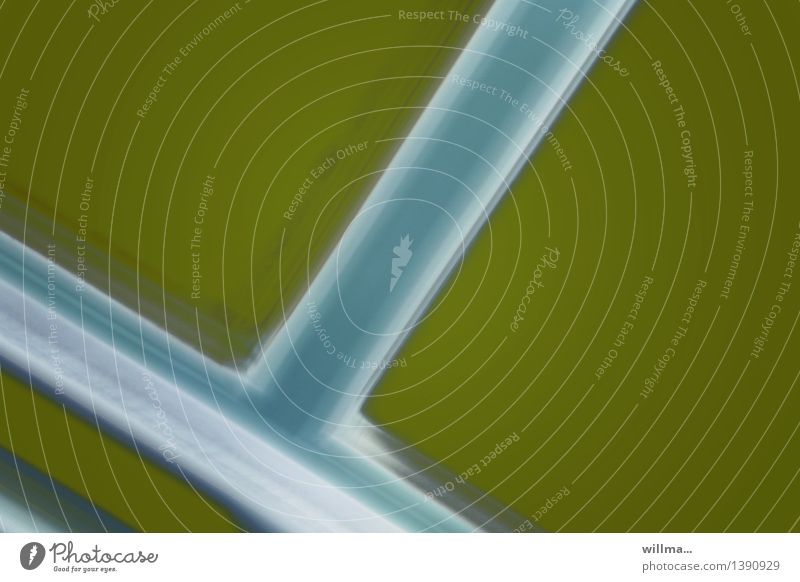 Möchtegern-Luftaufnahme Kunst grün weiß Linie Geometrie rechtwinklig Abzweigung graphisch Grafische Darstellung Unschärfe Rätsel abstrakt Menschenleer