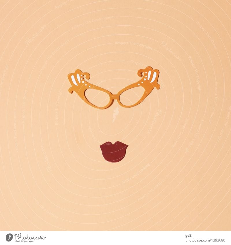 Mildred elegant Stil Freizeit & Hobby Basteln feminin Frau Erwachsene Mund Brille Papier einzigartig lustig Erotik Klischee braun Design schön extravagant