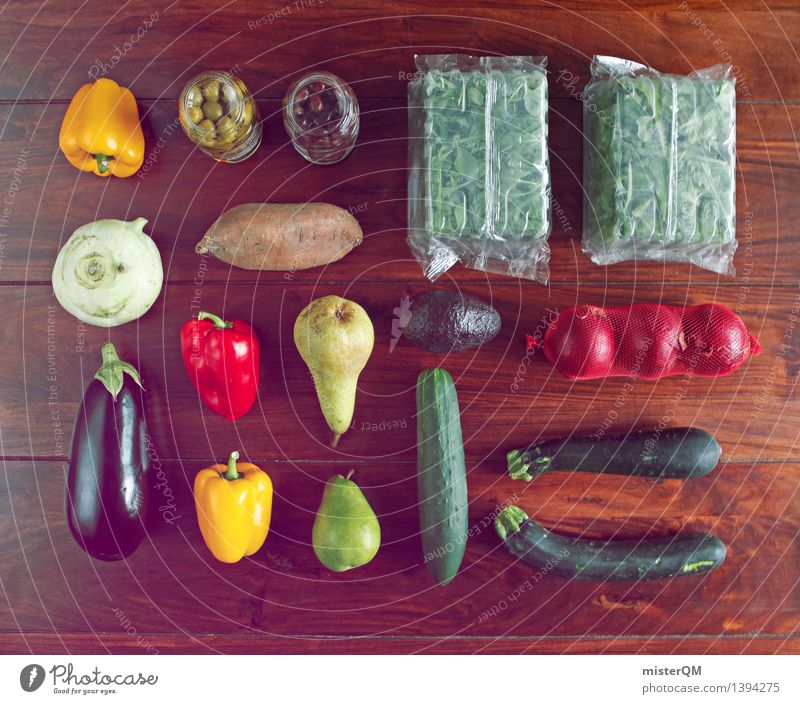 ordentliches Abendbrot. Kunst ästhetisch Bioprodukte Biomasse Gemüse Gemüsemarkt Gemüseladen Frucht gemischt Zutaten kochen & garen Küche Paprika Kohlrabi