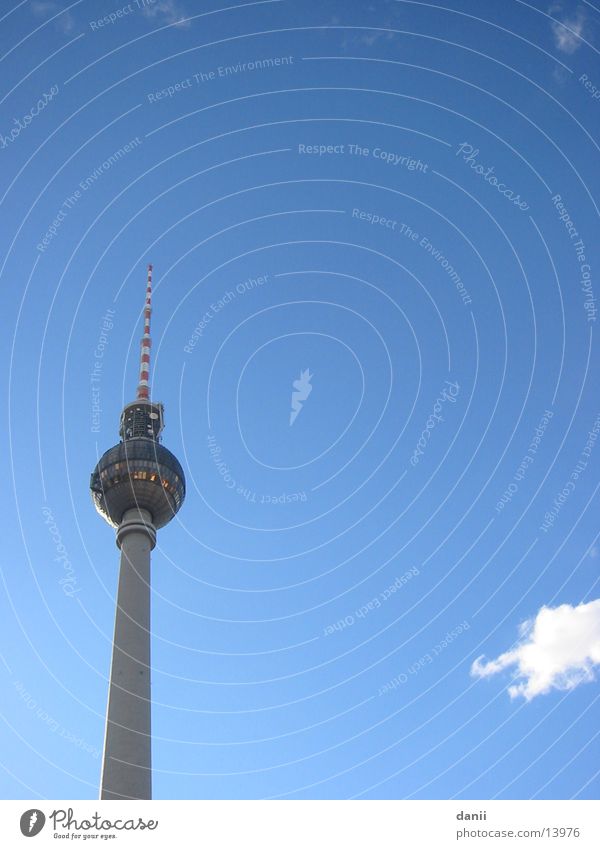 Schönes Wetter in Berlin Architektur Berliner Fernsehturm Himmel Alex hoch