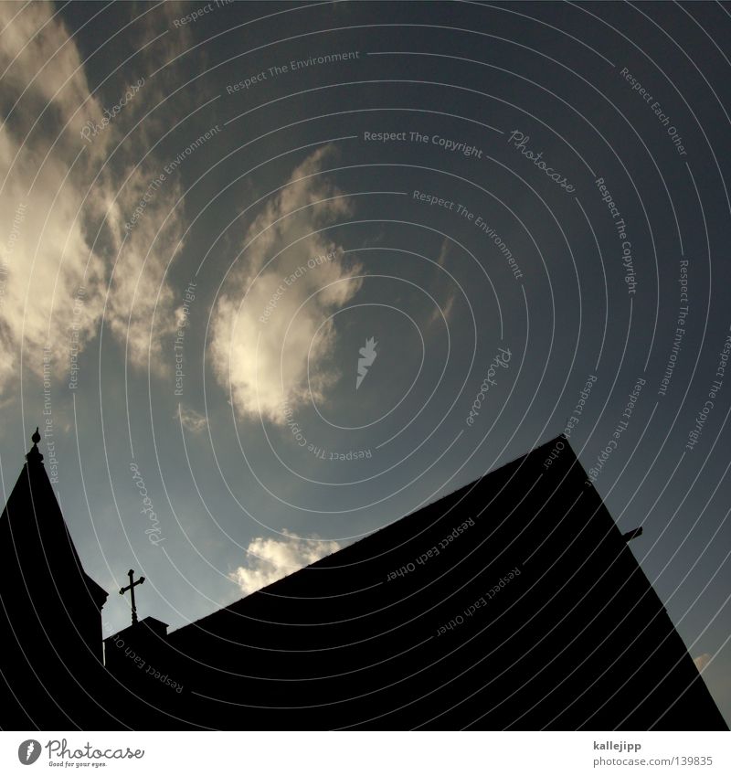 bergauf, bergab, zuletzt ins grab Religion & Glaube Haus Gotteshäuser Symbole & Metaphern Gegenlicht Wolken Sonnenuntergang Rücken Zeichen Himmel kallejipp