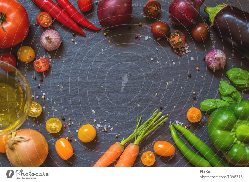 Gesunde Küche Lebensmittel Gemüse Kräuter & Gewürze Öl Ernährung Mittagessen Bioprodukte Vegetarische Ernährung Diät Italienische Küche frisch Gesundheit lecker