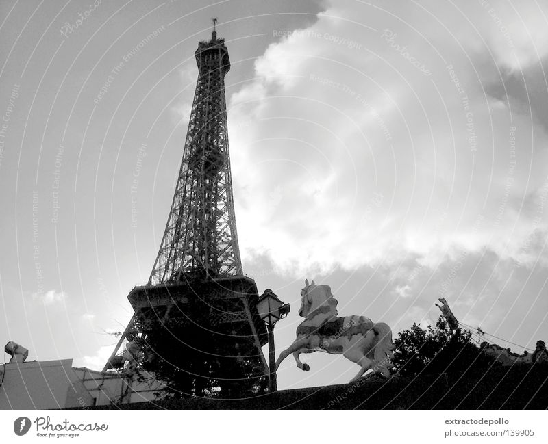 Frankreich Paris Turm Spitze Etel Pferd Kinderkarussell Karussell Haushalt Lamm Jahrmarkt