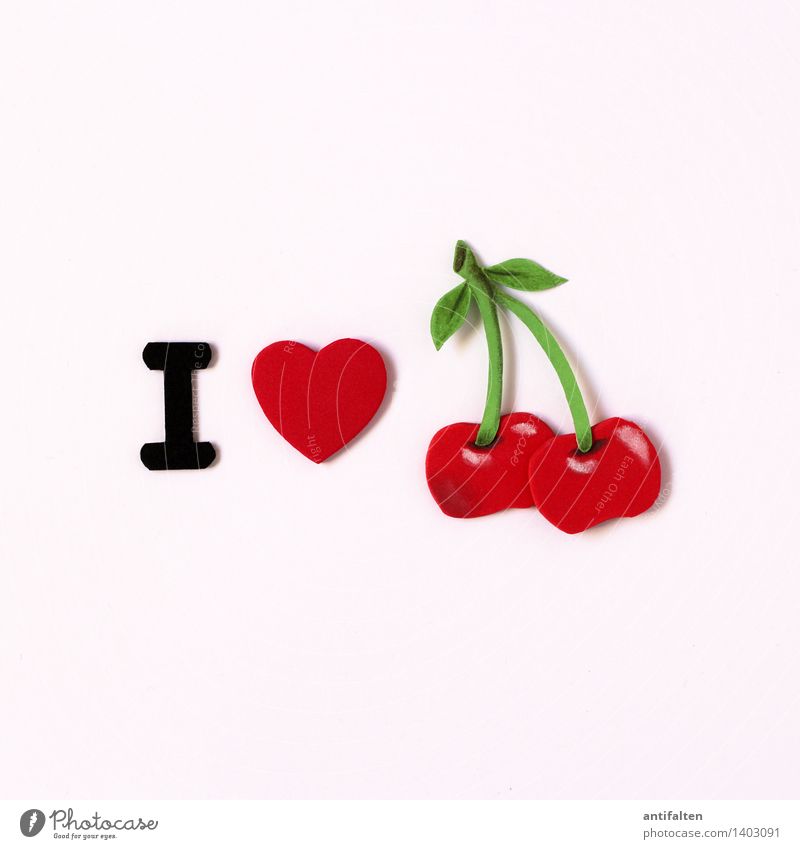 I <3 cherry Lebensmittel Frucht Kirsche Ernährung Essen Vegetarische Ernährung Diät Freizeit & Hobby Handarbeit heimwerken Basteln Kunst Zeichen Schriftzeichen