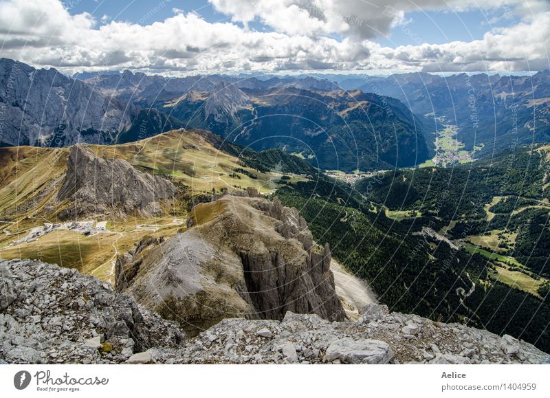 Norditalienische Berglandschaft - Trentino Alt Adige Ferien & Urlaub & Reisen Berge u. Gebirge Natur Landschaft Himmel Wolken Park Felsen Alpen Höhenangst