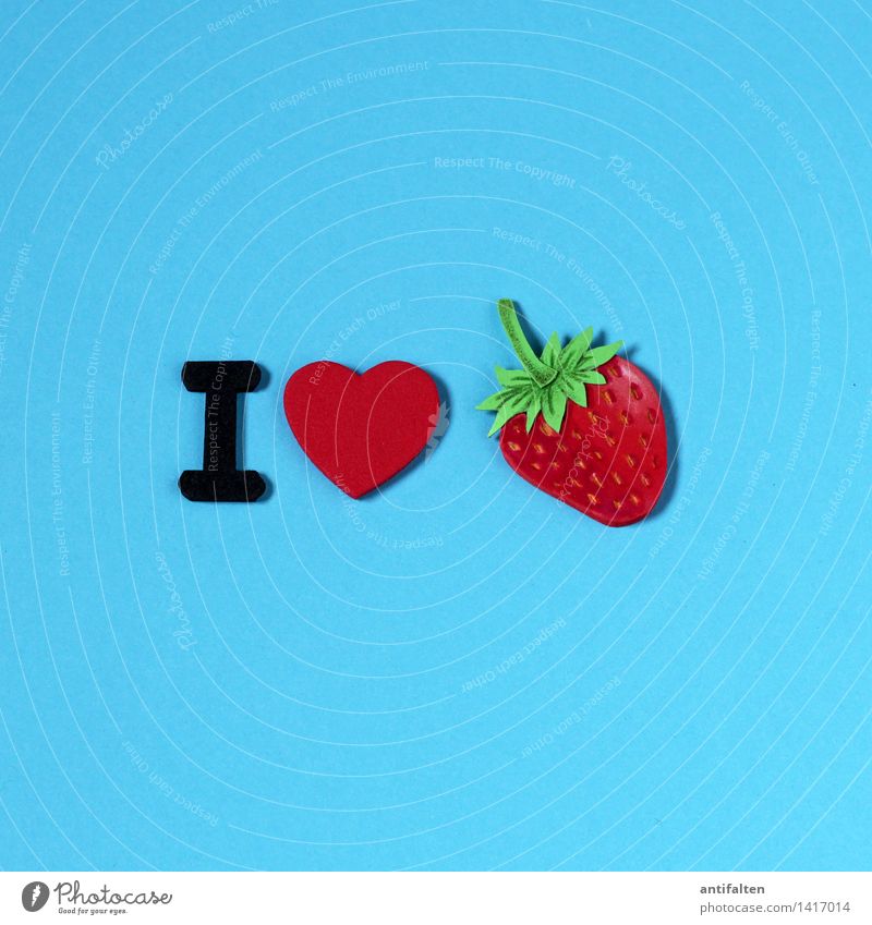 I <3 strawberries Lebensmittel Frucht Erdbeeren Ernährung Essen Frühstück Freizeit & Hobby Handarbeit Basteln malen Sommer Zeichen Schriftzeichen Herz niedlich