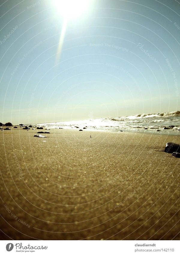 Meeresrauschen Sommer Sonne Strand Erholung Wasser Sand Sandstrand Wellen Himmel Physik Sonnenlicht himmelblau Ferien & Urlaub & Reisen Ostsee Natur Licht