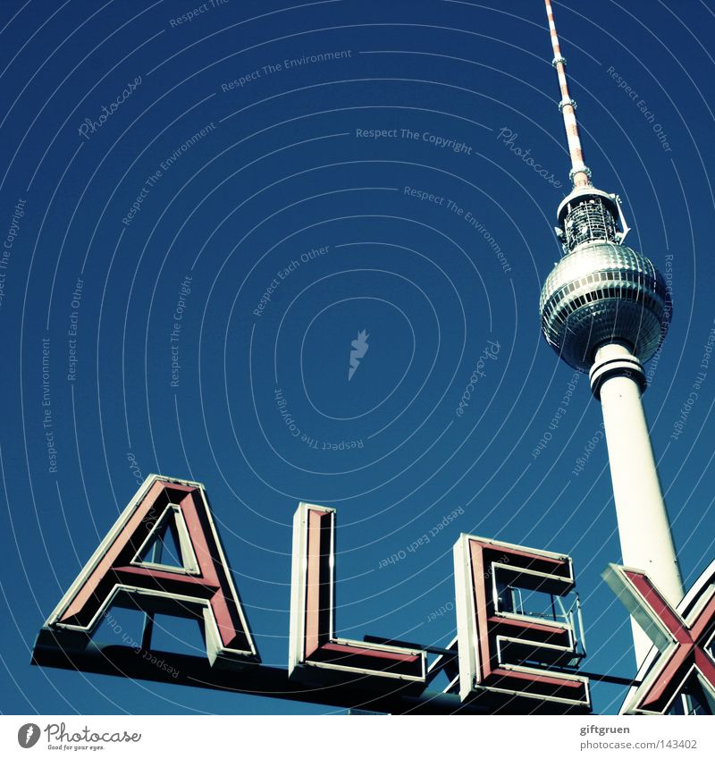 alex. Alexanderplatz Berlin-Mitte Wahrzeichen Tourismus Kunst Sightseeing Tourist Radio Fernsehen Typographie Denkmal Buchstaben Schriftzeichen