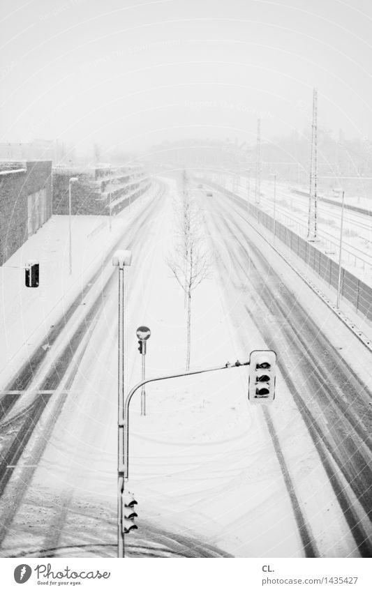 winter Umwelt Natur Winter Klima Wetter Unwetter Eis Frost Schnee Schneefall Düsseldorf Stadt Verkehr Verkehrsmittel Verkehrswege