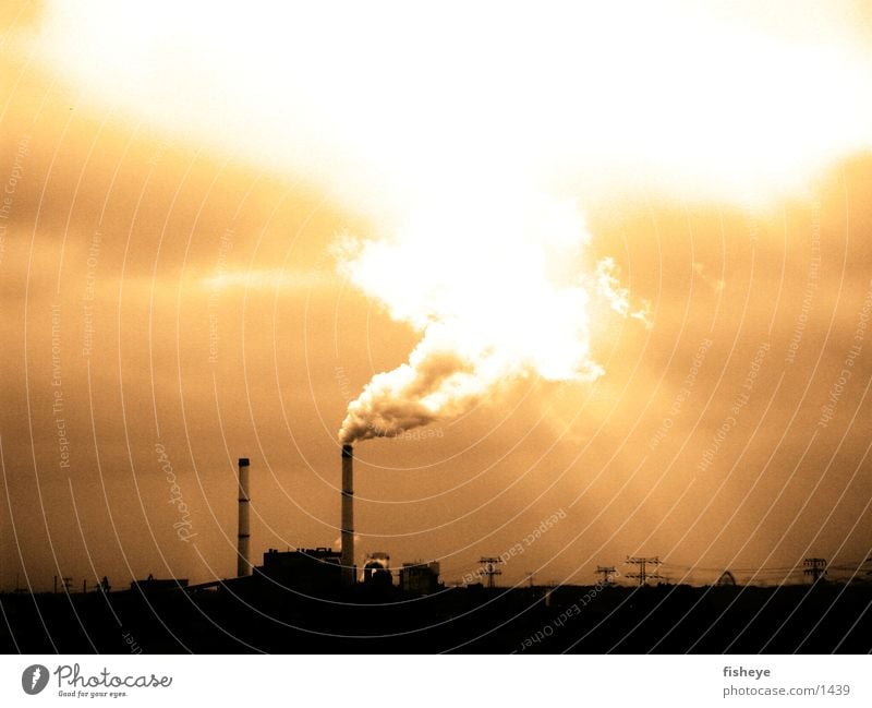 Schlote Schornstein Wolken Umwelt Industrie Stromkraftwerke Rauch