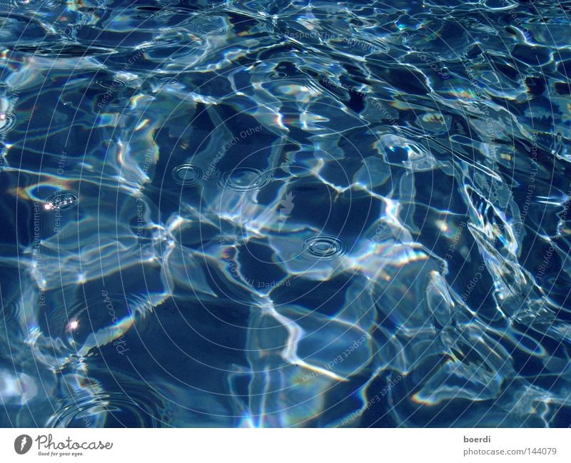 wAtereffects Sommer Wasser Flüssigkeit frisch kalt nass Sauberkeit blau Gefühle ruhig rein feucht Klarheit Oberfläche Stil Muster Wasseroberfläche Farbfoto