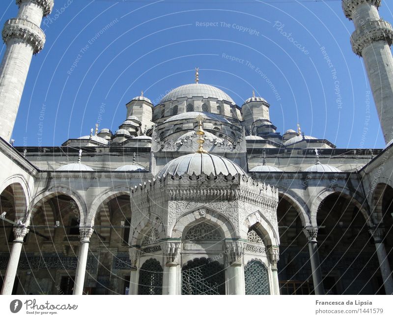 Istanbuls Neue Moschee Ferne Sightseeing Städtereise Sommer Architektur Türkei Hafenstadt Stadtzentrum Altstadt Minarett Sehenswürdigkeit alt ästhetisch