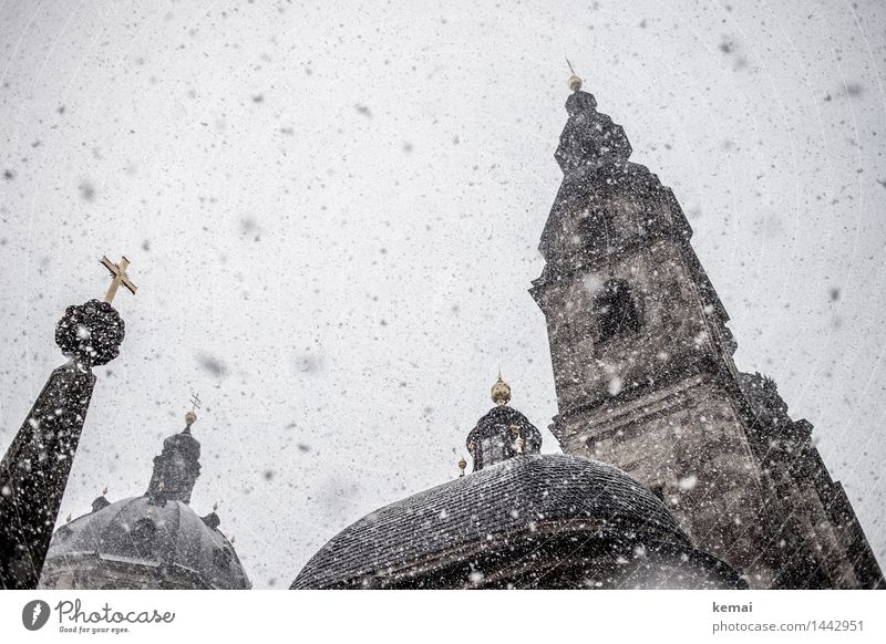 Schneetreiben in Fulda Ferien & Urlaub & Reisen Tourismus Ausflug Sightseeing Städtereise Himmel Winter Wetter schlechtes Wetter Eis Frost Schneefall