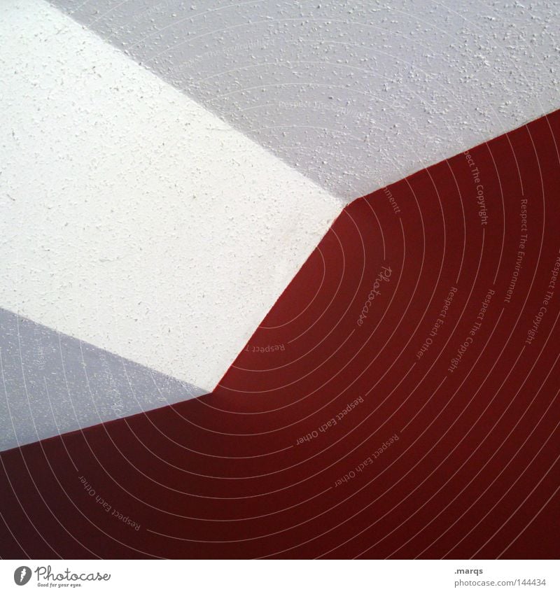 Minimalism rot weiß Wand Strukturen & Formen sehr wenige Raufasertapete Geometrie Architektur arts Linie lines abstrakt ... Ecke Decke reduzieren minimalistisch