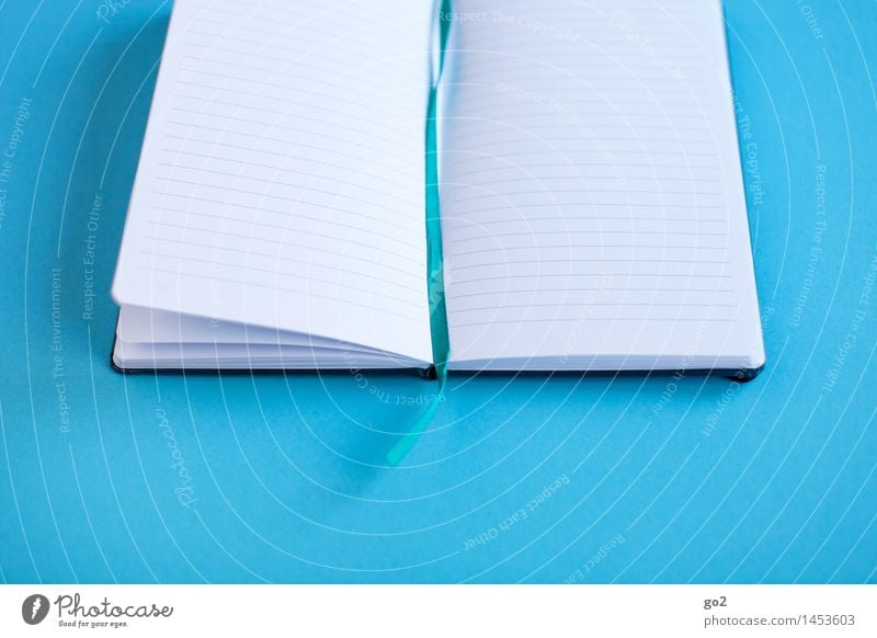 Weißes Papier Bildung Wissenschaften Schule lernen Studium Prüfung & Examen Schriftsteller Printmedien Buch Schreibwaren Notizbuch Lesezeichen ästhetisch blau