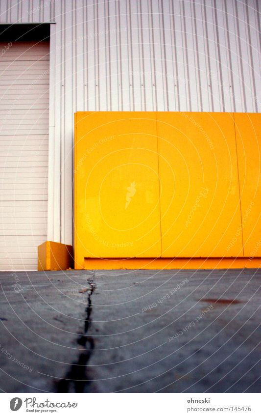 Grand Canyon Riss Wand gelb Industrie Tor Lagerhalle Halle Produktion stechen Arbeit & Erwerbstätigkeit Schichtarbeit Teer Stahl Farbe Kontrast