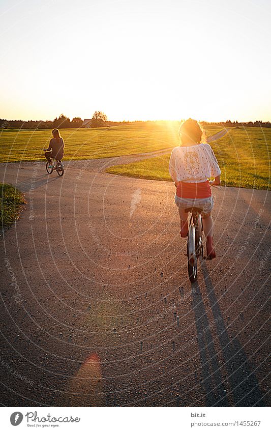 Sonnenradler Ferien & Urlaub & Reisen Tourismus Sport Fahrradfahren Mensch feminin Mädchen Geschwister Familie & Verwandtschaft Kindheit Freude Glück