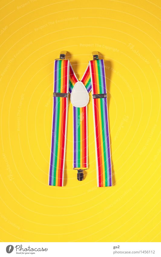 Hosenträger Freude Karneval Mode Bekleidung Accessoire ästhetisch Fröhlichkeit einzigartig lustig mehrfarbig gelb Vorfreude Farbe Lebensfreude regenbogenfarben
