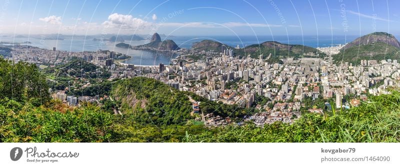 Panoramablick von Rio de Janeiro von oben, Brasilien schön Ferien & Urlaub & Reisen Strand Meer Landschaft Stadt Skyline Fluggerät Aussicht amerika Christus