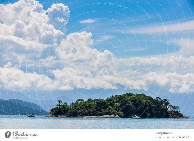 Tropische Insel nahe Paraty, Green Coast, Brasilien schön Ferien & Urlaub & Reisen Tourismus Meer Himmel Wolken Küste Kleinstadt Architektur Wasserfahrzeug alt