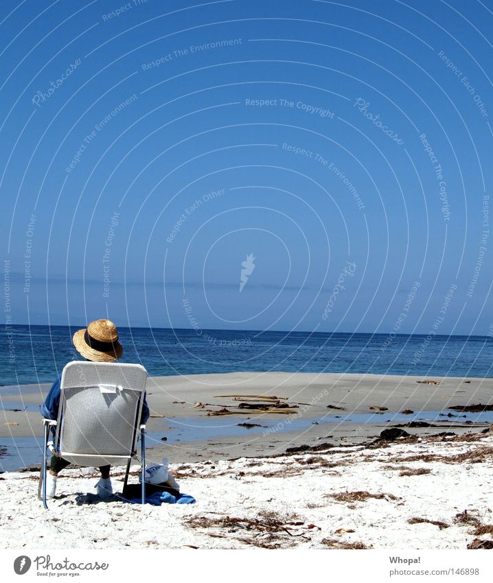 CALIFORNIA L-O-V-E - IV Kalifornien Monterey Strand Küste Meer Pazifik genießen USA 17 Miles Drive Stuhl Hut Sonnenhut Erholung