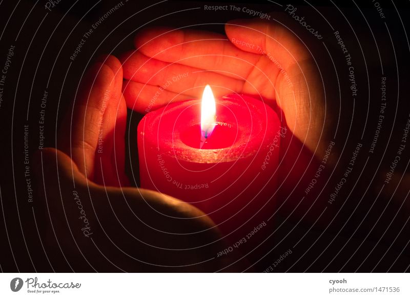 Kerzenschein Hand berühren glänzend leuchten hell Wärme Erholung Frieden Fürsorge Hilfsbereitschaft Hoffnung ruhig Sinnesorgane stagnierend Stimmung Trauer