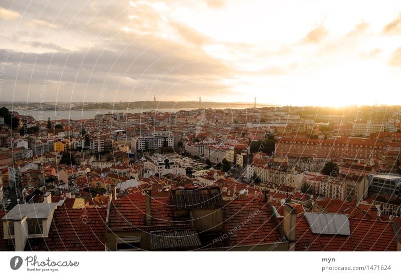Lissabon I Ferien & Urlaub & Reisen Tourismus Ausflug Abenteuer Ferne Freiheit Sightseeing Städtereise Sommer Sonne Wolken Horizont Sonnenaufgang