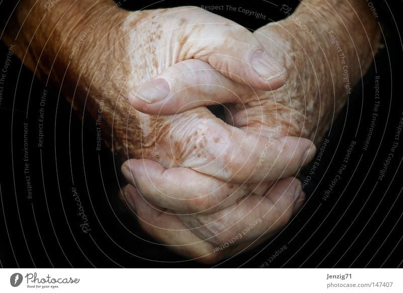 Hände erzählen. Hand Finger Daumen Haut alt Senior Falte Hautfalten Arbeit & Erwerbstätigkeit funktionieren Müdigkeit Pause ruhig Fingernagel Griff fangen
