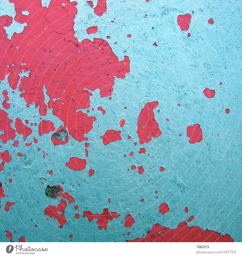 Plattentektonik: Kontinentaldrift rot blau Kontrast graphisch Detailaufnahme Punkt verteilen verteilt Landkarte Rost alt trashig Verfall verfallen abblättern