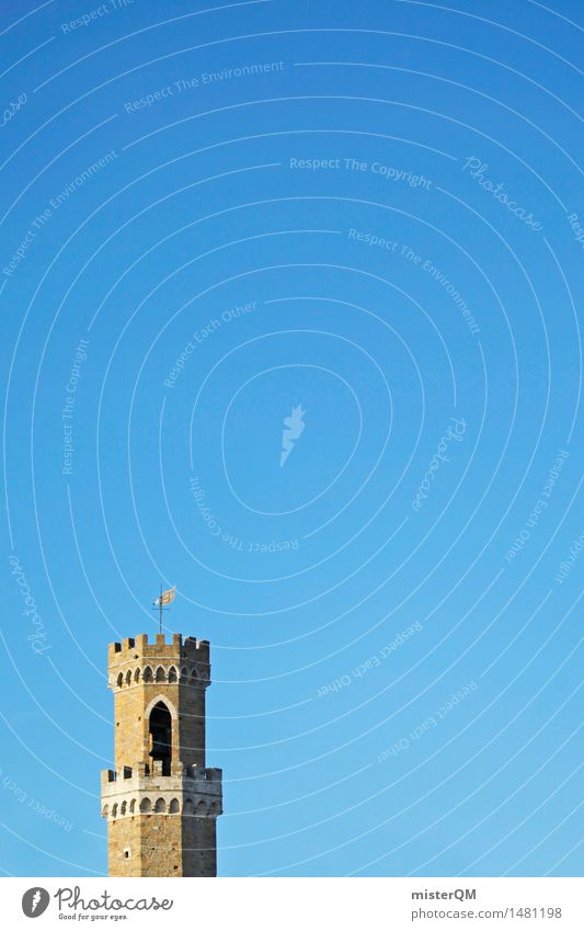 Türmchen. Kunst Kunstwerk ästhetisch Architektur Turm Italien Gebäude hoch Wachturm Toskana Volterra Farbfoto mehrfarbig Außenaufnahme Menschenleer