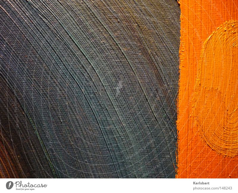 Das Schwinden der Kreise in Linien Orange Öl Sommer Winter Bildung Kunst Künstler Gemälde Kultur Herbst Erdöl groß klein lang stark weich blau gelb Farbe Pause
